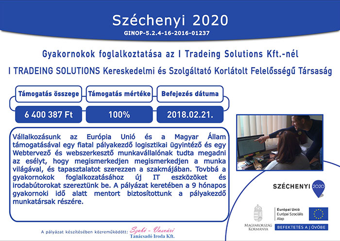Széchenyi 2020 Gyakornokok foglalkoztatása